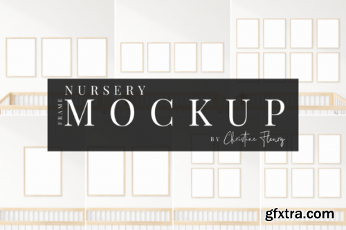 7 Nursery Wood Frame Mockup Bundle