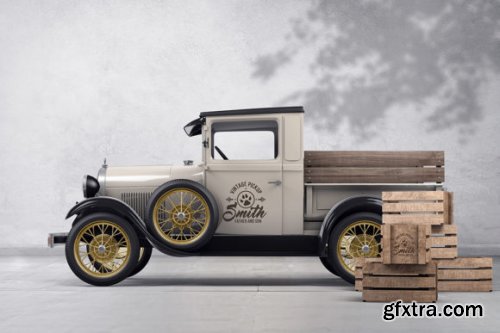  Vintage Pickup Branding Mockup