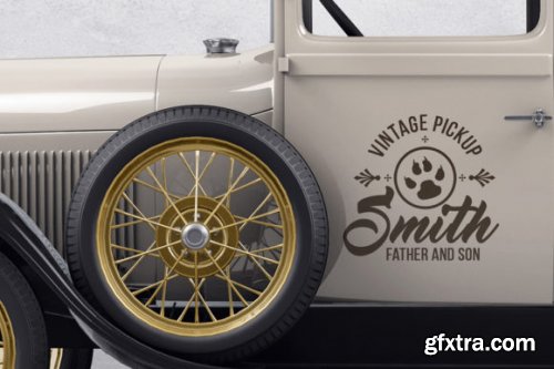  Vintage Pickup Branding Mockup