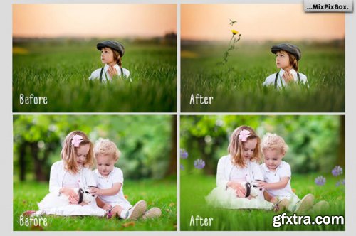  Grass and Flowers Photo Overlays