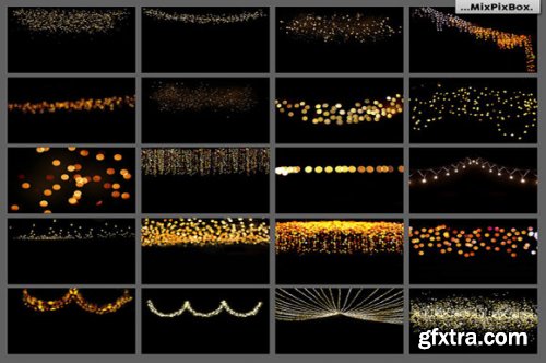 100 Golden Lights Photo Overlays