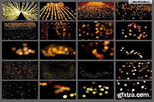 100 Golden Lights Photo Overlays