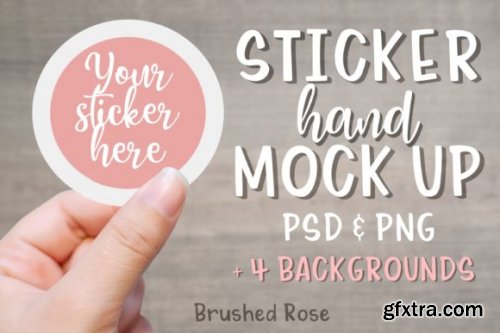  Sticker Mockup | Hand Mock Up