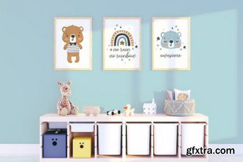 Nursery Frame and Wall Mockup