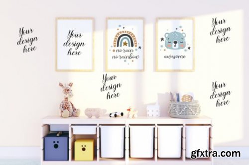 Nursery Frame and Wall Mockup