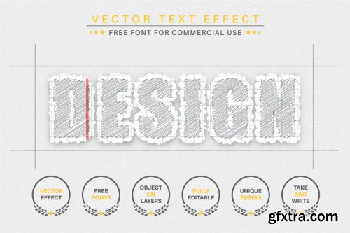 CreativeMarket - Hatching Paper Editable Text Effect 7083205