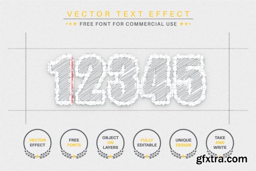 CreativeMarket - Hatching Paper Editable Text Effect 7083205