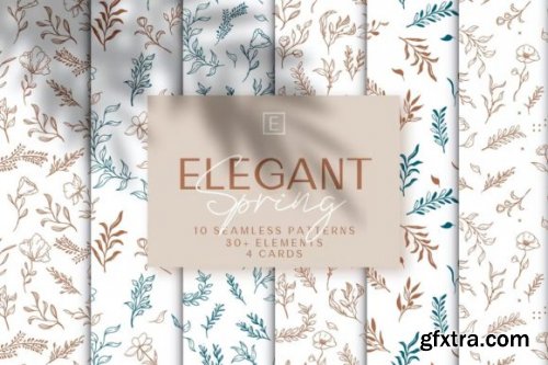  Elegant Spring Flowers & Leaves Cards