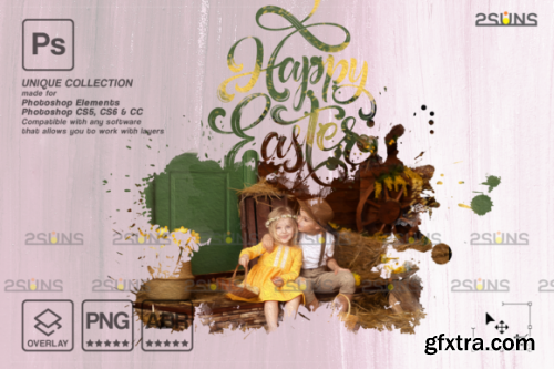 Easter Watercolor Overlay Photoshop