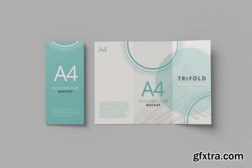 A4 Trifold Brochure Photoshop Mockup
