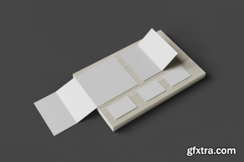  Realistic 4 Fold Brochure Paper Mockup