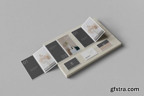  Realistic 4 Fold Brochure Paper Mockup