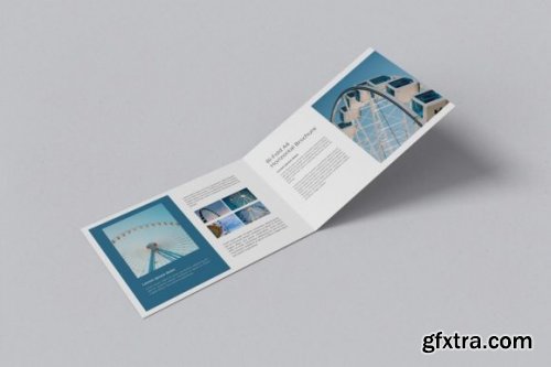 A4 Bi-Fold Landscape Brochure Mockup 