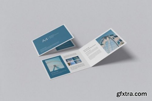 A4 Bi-Fold Landscape Brochure Mockup 