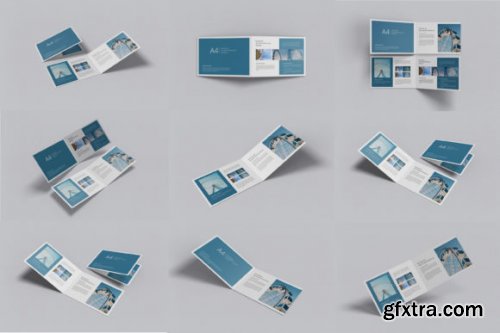 A4 Bi-Fold Landscape Brochure Mockup 