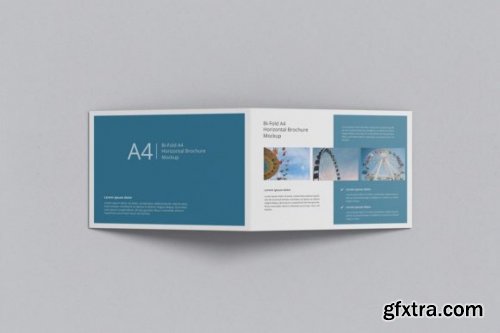 A4 Bi-Fold Landscape Brochure Mockup 