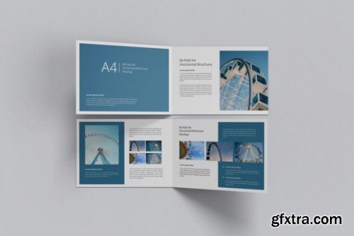 A4 Bi-Fold Landscape Brochure Mockup 