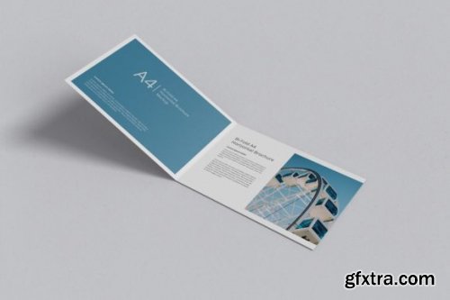 A4 Bi-Fold Landscape Brochure Mockup 