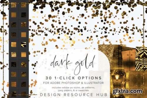  Dark Gold Foils Photoshop Styles