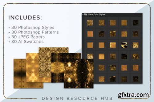  Dark Gold Foils Photoshop Styles