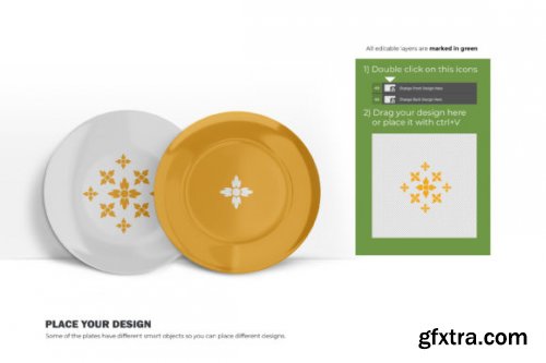  3D Ceramic Plates - Five Mockups Bundle