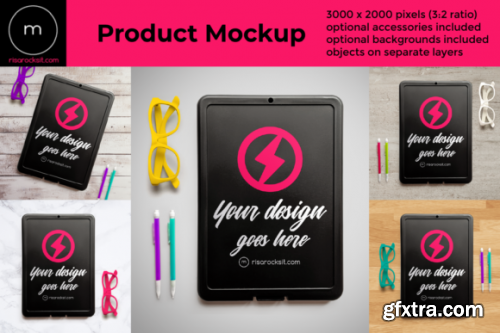 Storage Clipboard Back Flat Lay Mockup