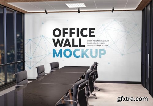 Blank office wall interior logo mockup