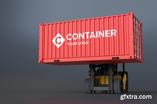 Logo mockup on cargo container 