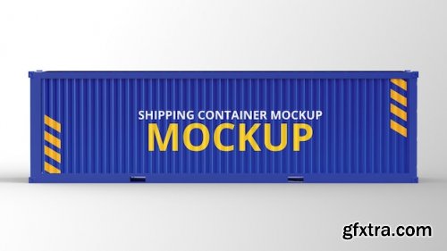 Shipping container mockup front view 