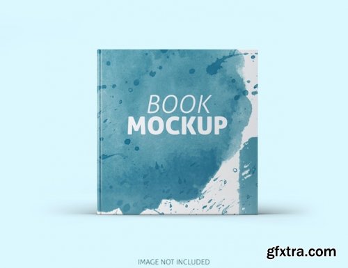 Square book mockup design rendering