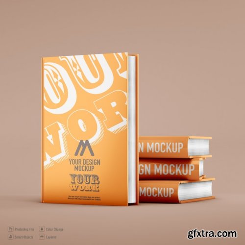 Book mockup isolated on soft color background