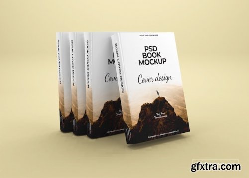 Hardcover book mockup design isolated