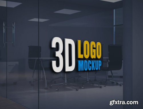 Wall logo mockup