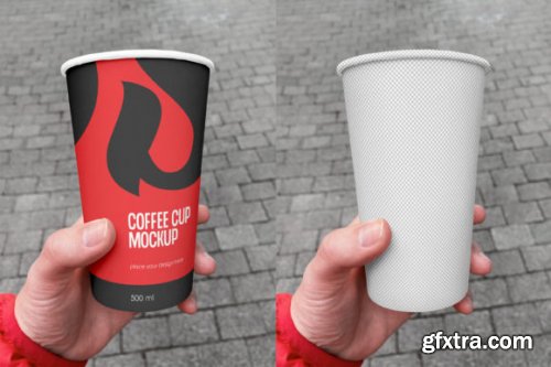 Coffee Cup in Hand Mockup