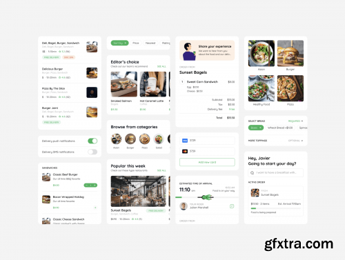 Premium Food / Restaurant Delivery Mobile App UI Kit for Figma