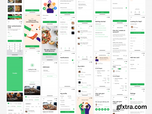 Premium Food / Restaurant Delivery Mobile App UI Kit for Figma