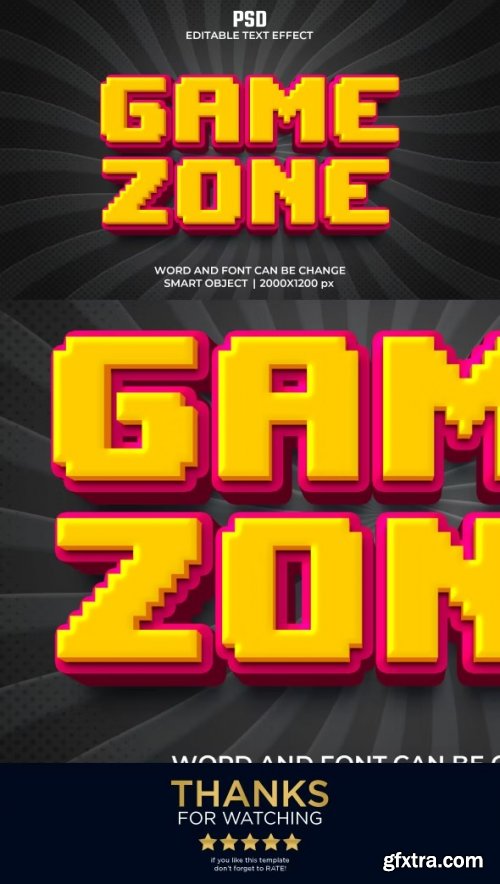 GraphicRiver - Game zone 3d Editable Text Effect style 36700020