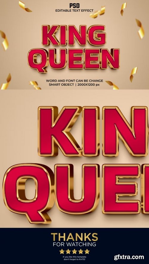 GraphicRiver - King Queen Luxury 3d Editable Text Effect Style 36838214