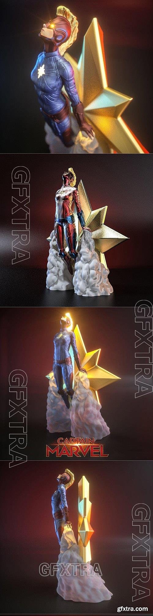 Captain Marvel blasting off 3D Printable