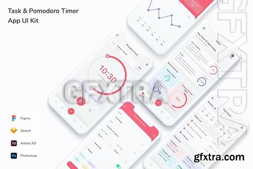 Task & Pomodoro Timer App UI Kit UYREH2Q