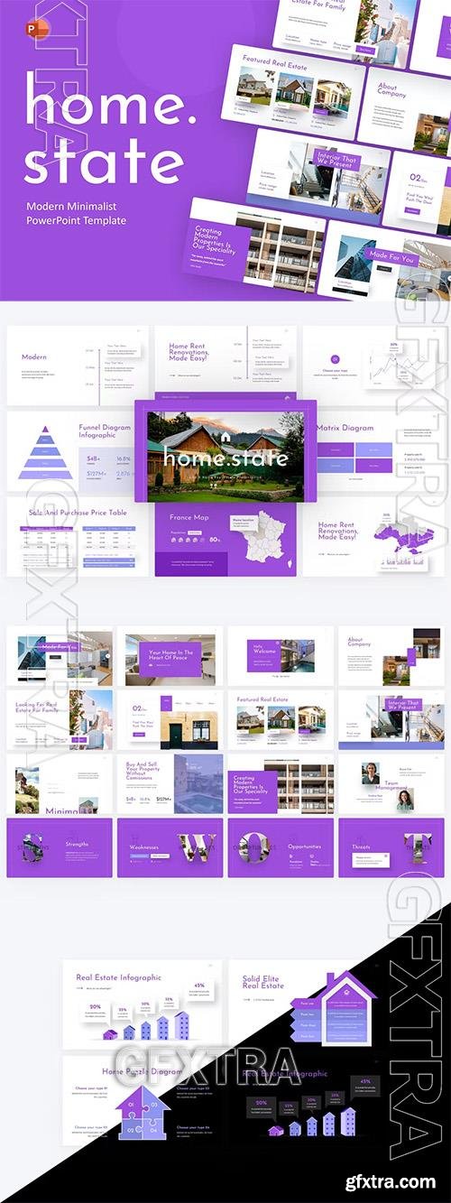 Homestate Real Estate PowerPoint Template 9QHCXPN