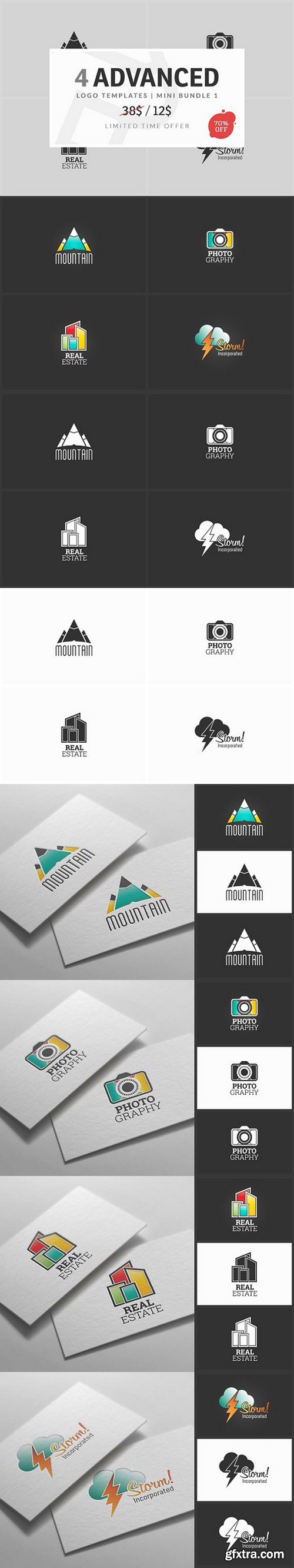 4 Advanced Logo Templates Bundle 1