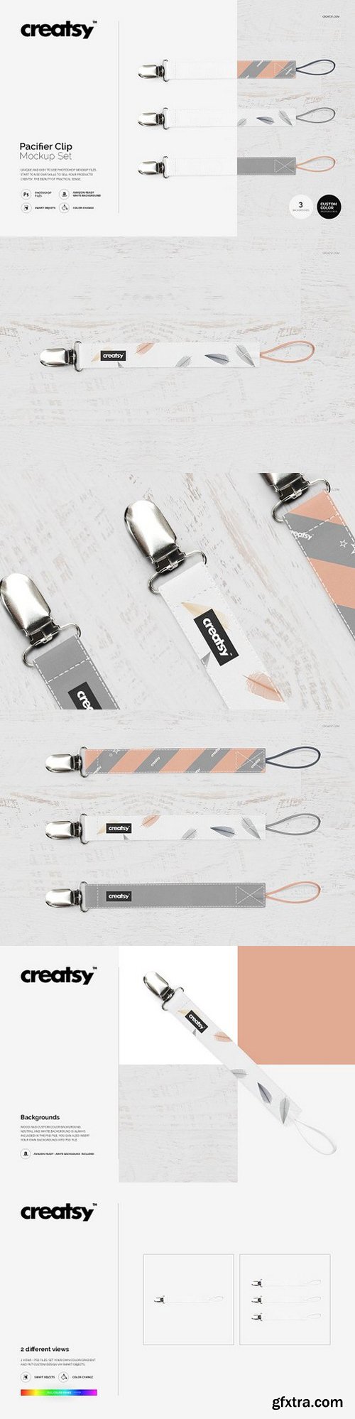 Pacifier Clip Mockup Set