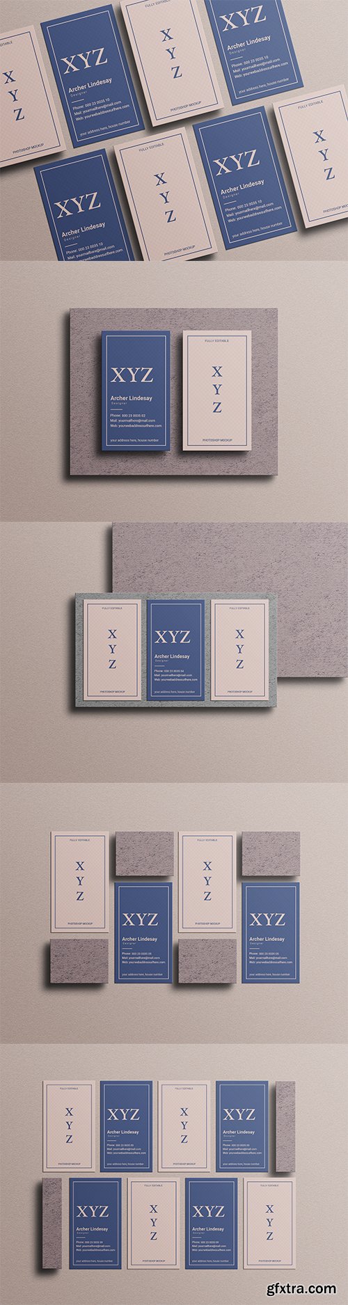 Vertical business card mockup