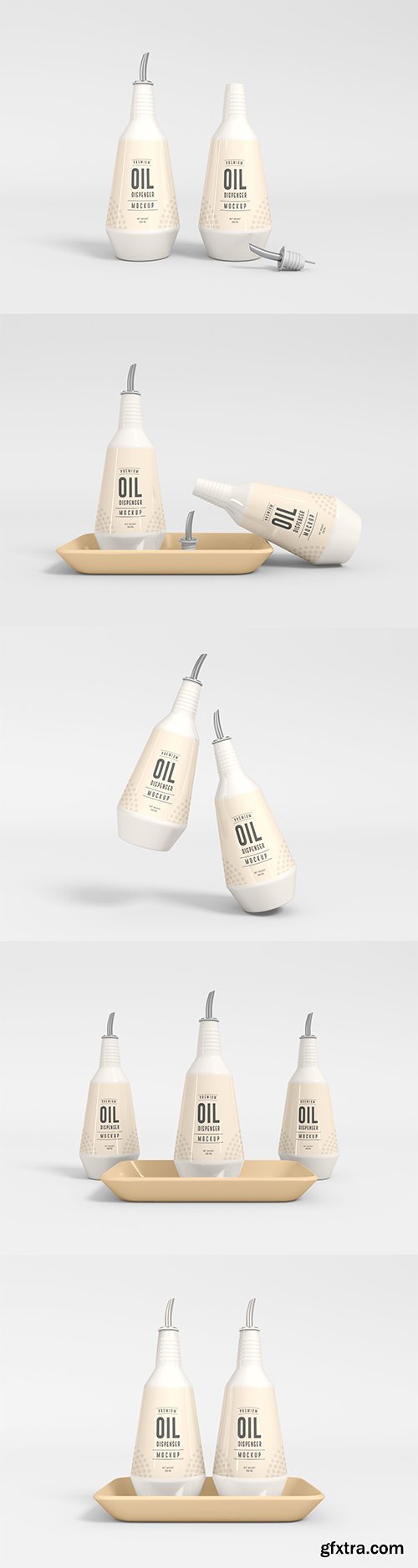 Ceramic oil dispenser bottle mockup