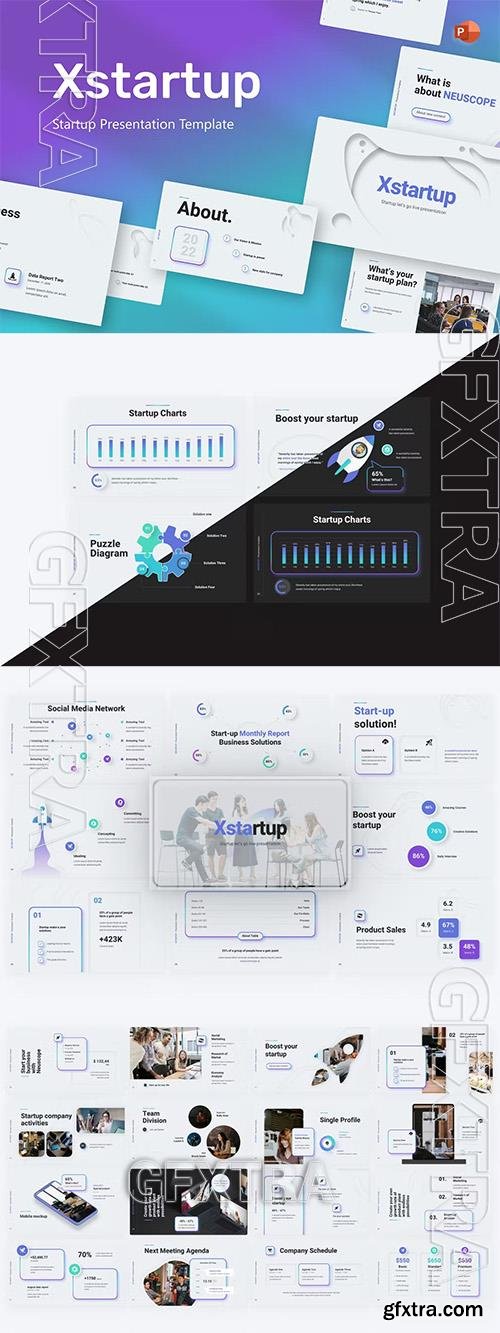 Xstartup Startup Business PowerPoint Template 2T58WFP