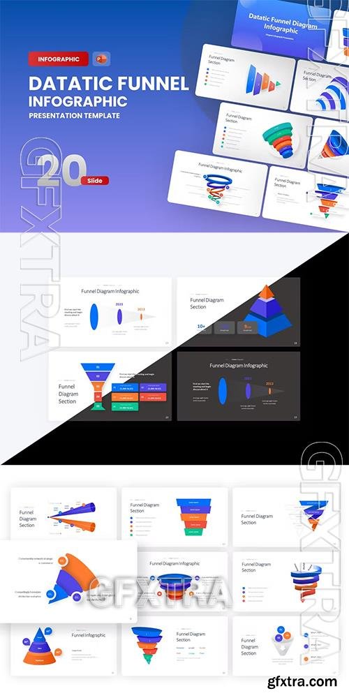 Datatic Funnel Infographic PowerPoint Template UFCHXB3