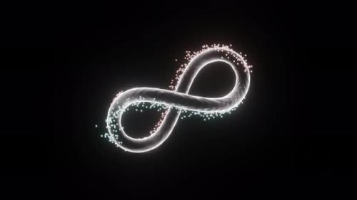 Videohive - Colored infinity sign spinning isolated on black background, seamless loop - 36968566 - 36968566