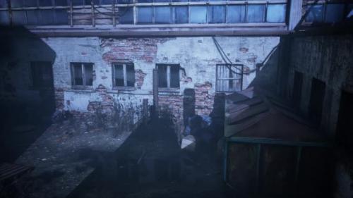 Videohive - Night Scene of an Abandoned Factory - 36997383 - 36997383