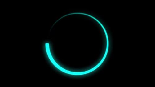 Videohive - Spinning Blue Neon circle. Abstract Neon Glowing Circle. On a black background. - 36998729 - 36998729